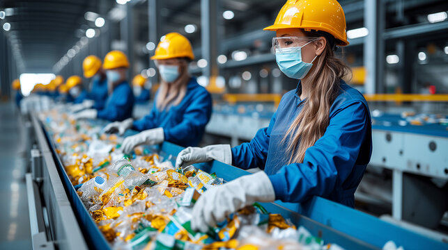 Step into waste management and observe workers sorting waste