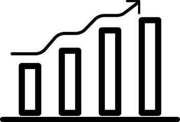 graph with arrow chart with arrow Growth Diagram and Bar Chart