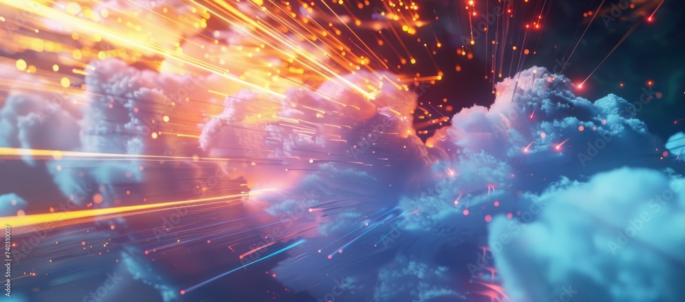 Poster cloud computing concept generative ai