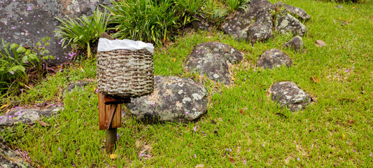 cloudy cloud rain water stone rock vegetable flower leaf plant grass texture puddle path trail ladder walk garden sconce bush bush forest tree valley mountain hill forest nature ivy trash can landscap