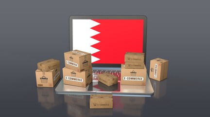 Bahrain, Kingdom of Bahrain, E-Commerce Visual Design, Social Media Images. 3D rendering.