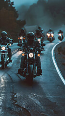 Motorycle gang, biker  group, rockn roll gang, rocker group, people driving motorcycle