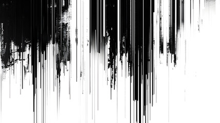 abstract black and white vertical glitch line distortion