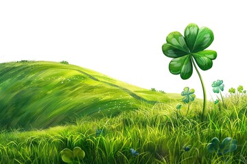 st patricks day image, beautiful green landscape and clover