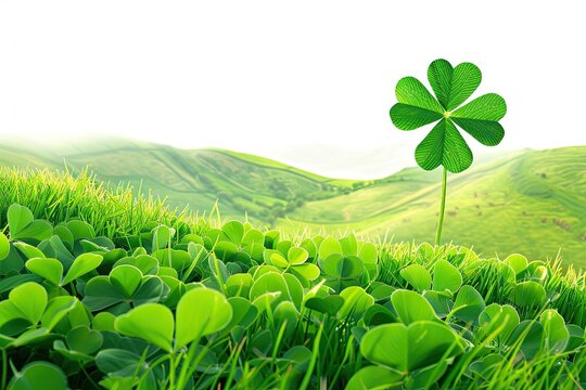 st patricks day image, beautiful green landscape and clover