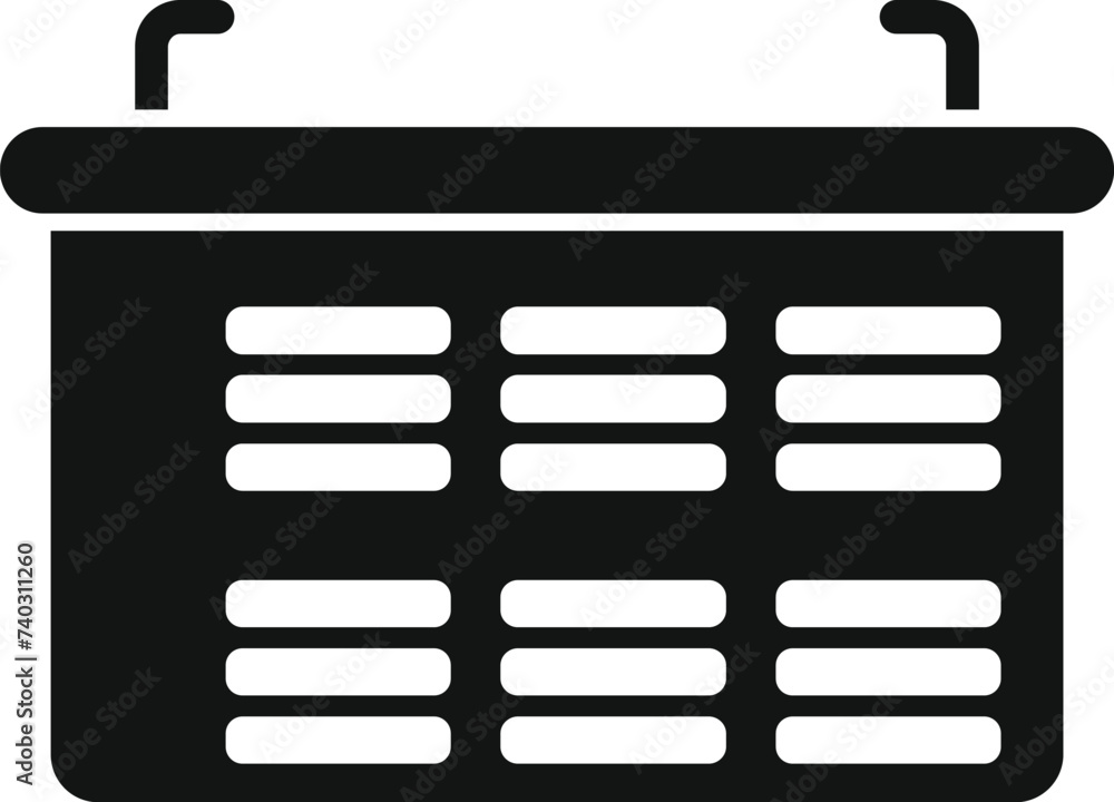 Poster change solar panel icon simple vector. fixture module. source cell recharge