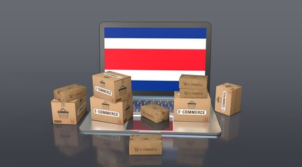 Costa Rica, Republic of Costa Rica, E-Commerce Visual Design, Social Media Images. 3D rendering.