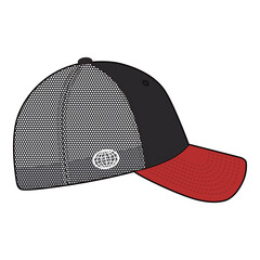 9Forty Mesh Mid with Snapback Closure High Detail Vector Illustration