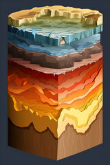 Vivid Illustration of Earth's Geological Layers: From Crust to Inner Core