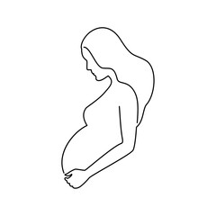 Outline of a pregnant woman Vector