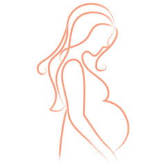 Outline of a pregnant woman Vector