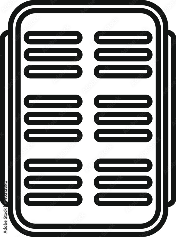 Poster small solar panel icon outline vector. regulator sun controller. electrical array