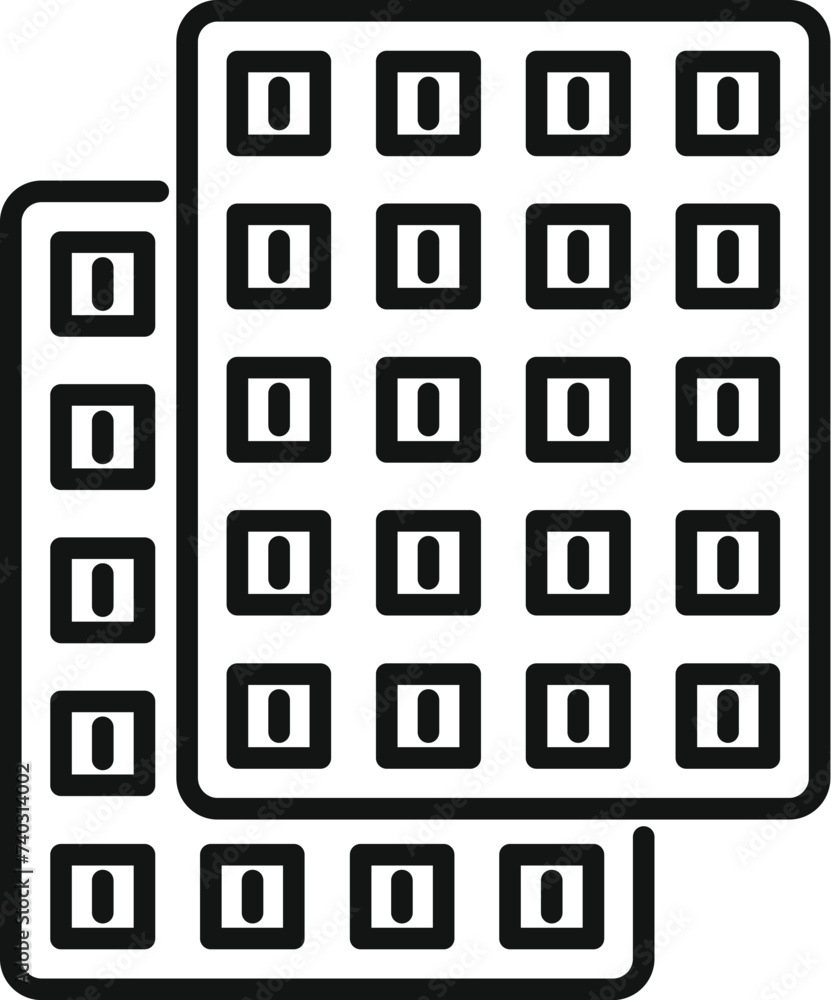 Poster grid system solar panel icon outline vector. source cell. sunlight grid roof