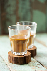 Vietnamese coffee in glass cups