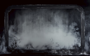 Dark frame on smoky background