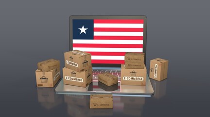 Liberia, Republic of Liberia, E-Commerce Visual Design, Social Media Images. 3D rendering.