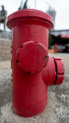 Hydrant with hose connected and stretched
