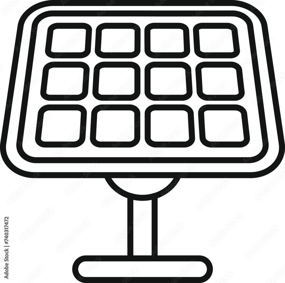 Poster array solar panel icon outline vector. heat grid sun. controller thermal cell