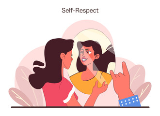 Self-Respect concept. Flat vector illustration