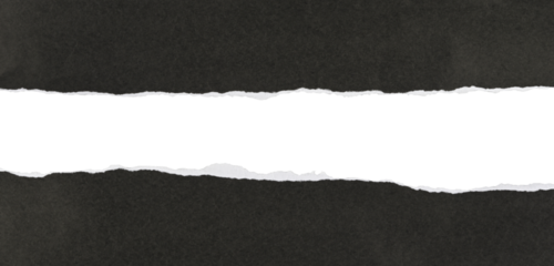 Papel rasgado de color negro sobre fondo blanco, recurso gráfico