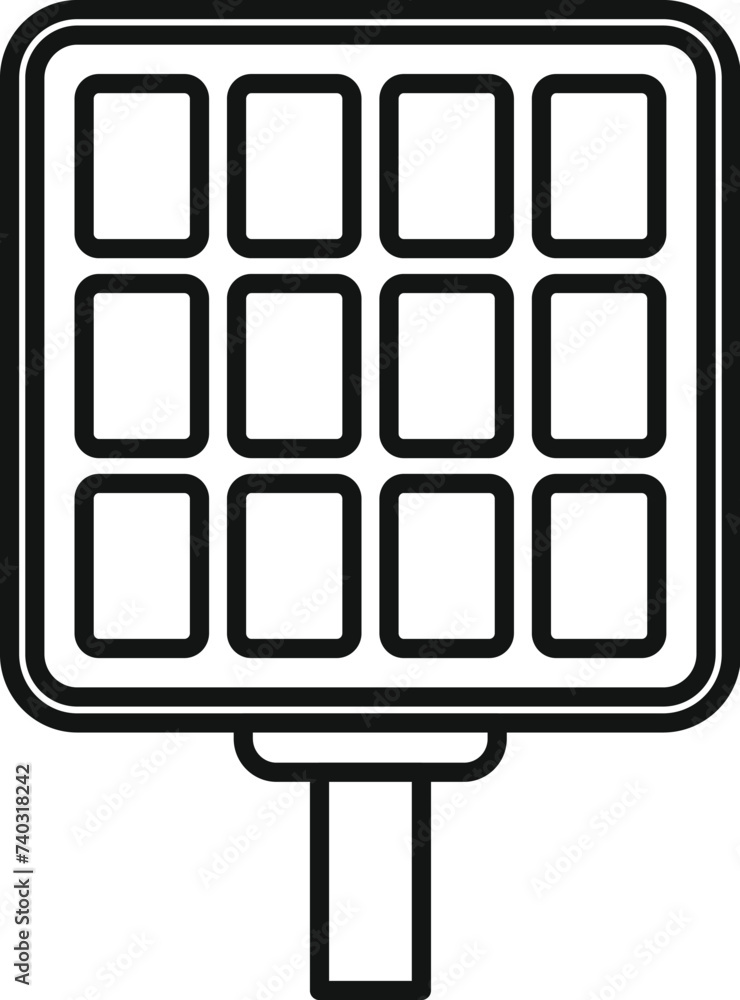 Poster part solar panel icon outline vector. fixture electrical. module cell source