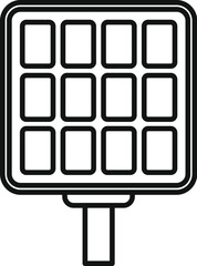 Part solar panel icon outline vector. Fixture electrical. Module cell source