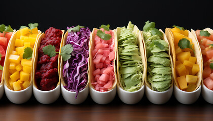 Freshness on a plate healthy salad, gourmet sandwich, colorful vegetables generated by AI