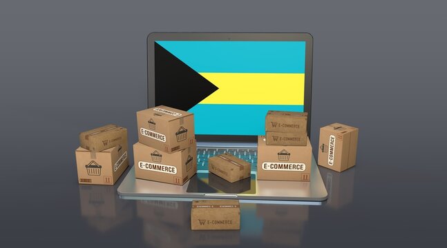 The Bahamas, Commonwealth of The Bahamas, E-Commerce Visual Design, Social Media Images. 3D rendering.