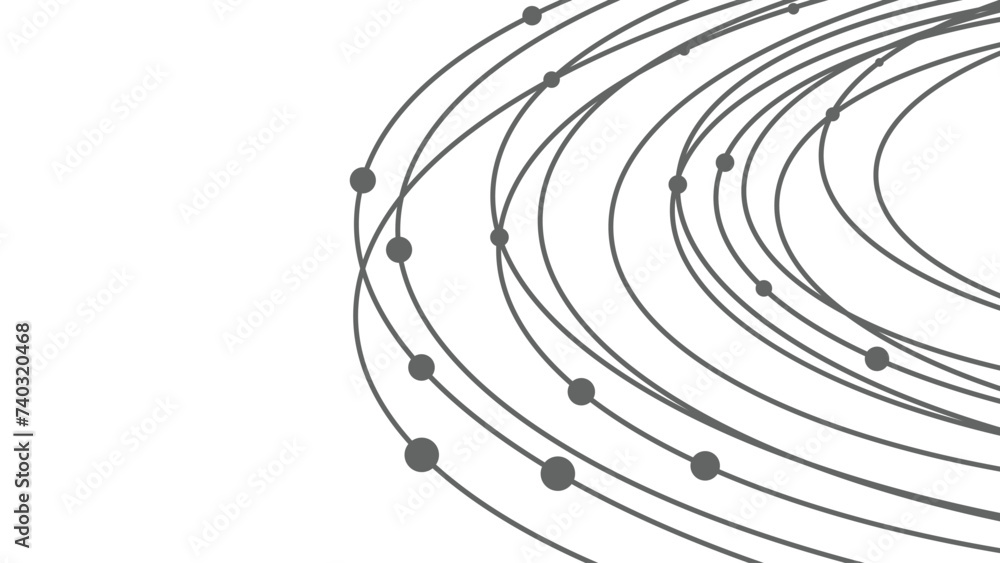 Aufkleber Technology abstract background. Abstract geometric background. Connected circles. Network of circles.