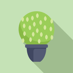 Home bush pot icon flat vector. Tree trimming. Blade working service