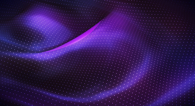 Purple silky liquid, abstract, plastic waves background. A 3D illustration retro, purple aesthetic custom backdrop for intros or logos