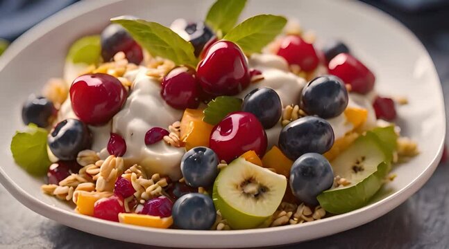 appetizer fruit salad with cherries
