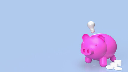 The piggy bank for saving concept 3d rendering.