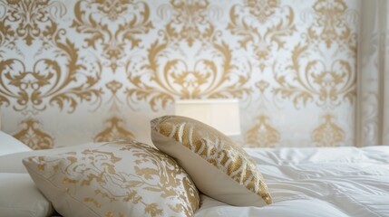 White and gold elegant wallpaper pattern