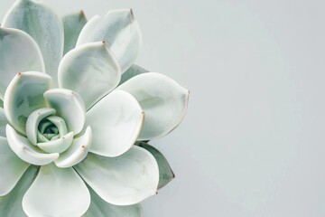 White and green succulent plant top view