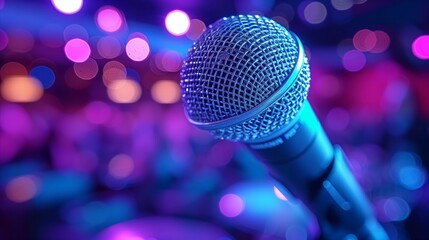 Close-Up of Microphone at a Live Concert Event