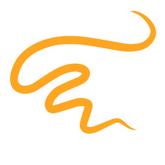 hand drawn orange line squiggle