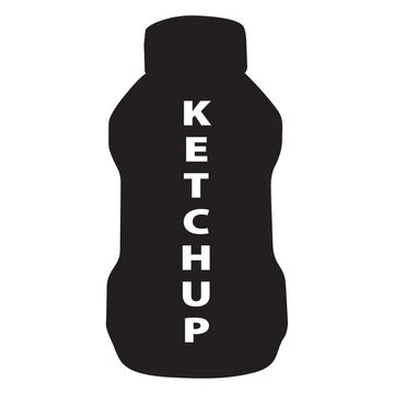 recommend clip art: illustration of a ketchup bottle in silhouette