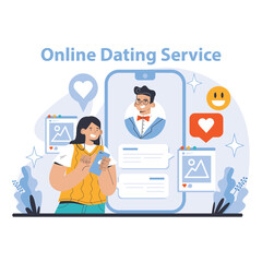 Communication and Social Media concept. Flat vector illustration