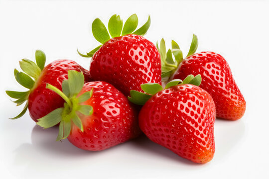 high sharpness strawberries on a white background