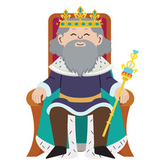 Cute king character with crown Vector