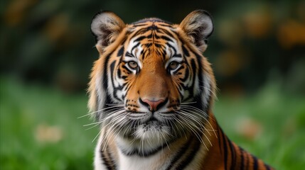 Fototapeta premium Majestic Tiger Poised in Natural Habitat at Dusk
