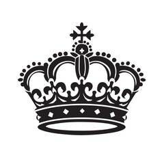 Crown in cartoon, doodle style . Image for t-shirt, web, mobile apps and ui. Isolated 2d vector illustration in logo, icon, sketch style, Eps 10, black and white. AI Generative - obrazy, fototapety, plakaty