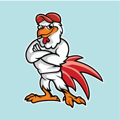 rooster logo vector character cartoon
