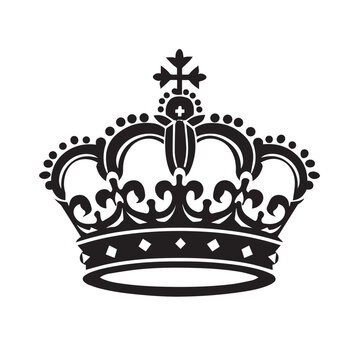 Crown in cartoon, doodle style . Image for t-shirt, web, mobile apps and ui. Isolated 2d vector illustration in logo, icon, sketch style, Eps 10, black and white. AI Generative