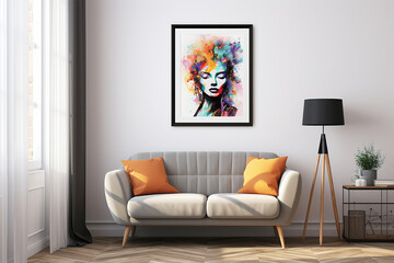 Contemporary Living Room with Vibrant Artwork