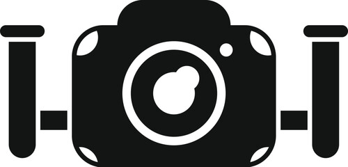 Professional diving camera icon simple vector. Tropical vacation. Sport fun