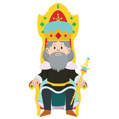 Cute king character with crown Vector