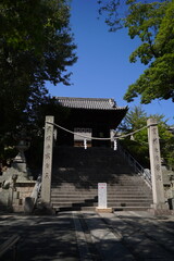阿智神社。日本の岡山県倉敷市にある町並保存地区・観光地区。