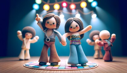 Personnage en p&acirc;te &agrave; modeler : Sur le dance floor